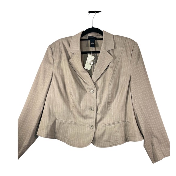 Lane Bryant Jackets & Blazers - Lane Bryant Pinstripe Blazer Business Career Jacket Neutral Size 20 Women